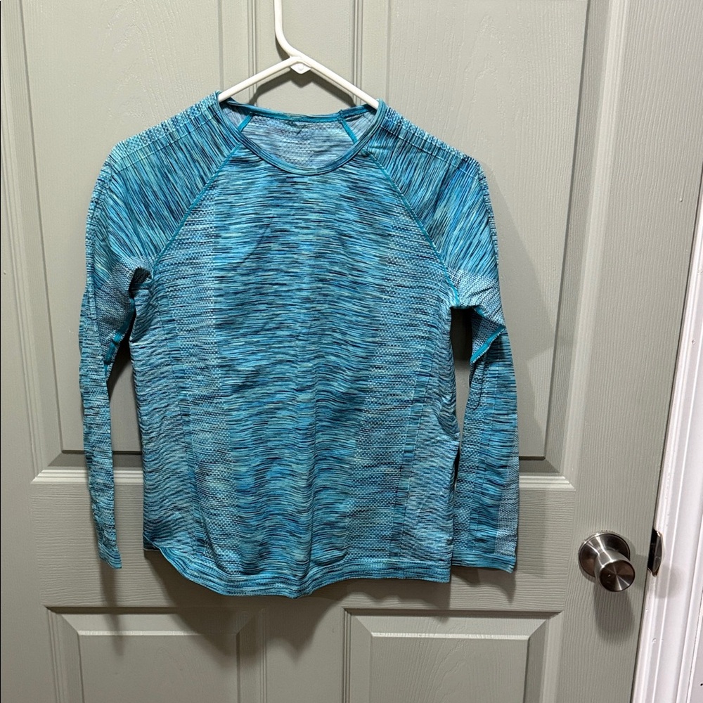 Blue Long Sleeve Athletic Top